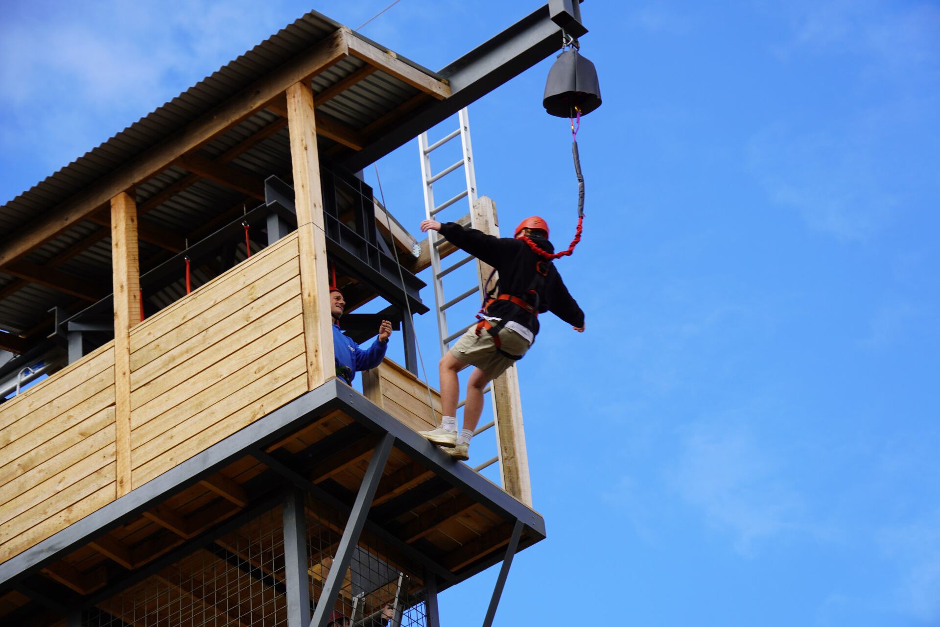 Students on the giant swing at The Summit adventure camp in Gippsland, Victoria